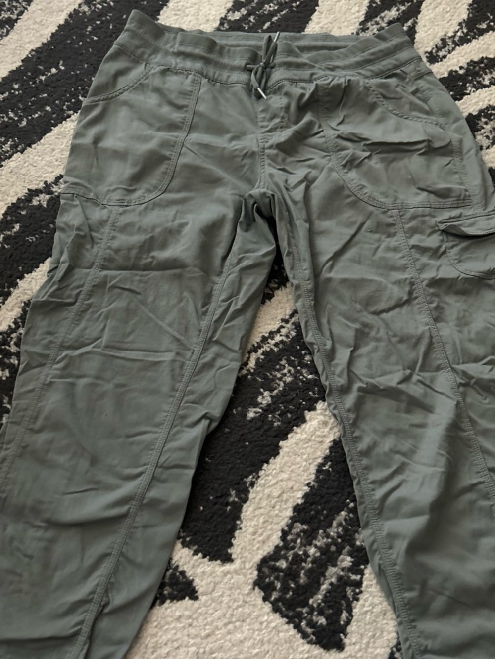 Womens Northface Casual Drawstring Cargo Pants capri - grey
